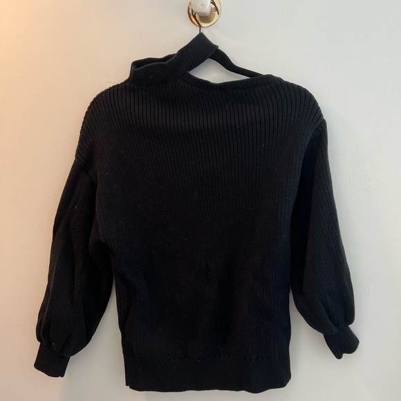 Forever 21 Black Off One Shoulder Mockneck Sweater - Picture 1 of 2
